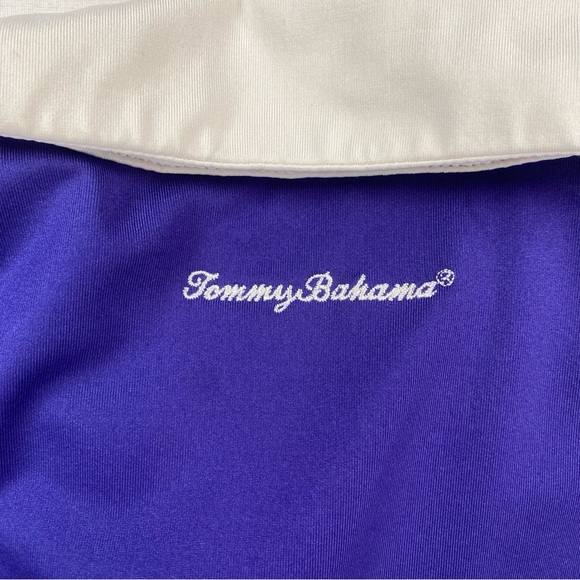 Tommy Bahama Women's Sleeveless Golf Top Blue with White Collar Size XL - Picture 4 of 7